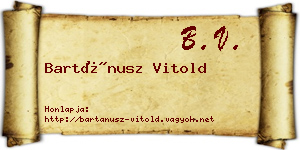 Bartánusz Vitold névjegykártya